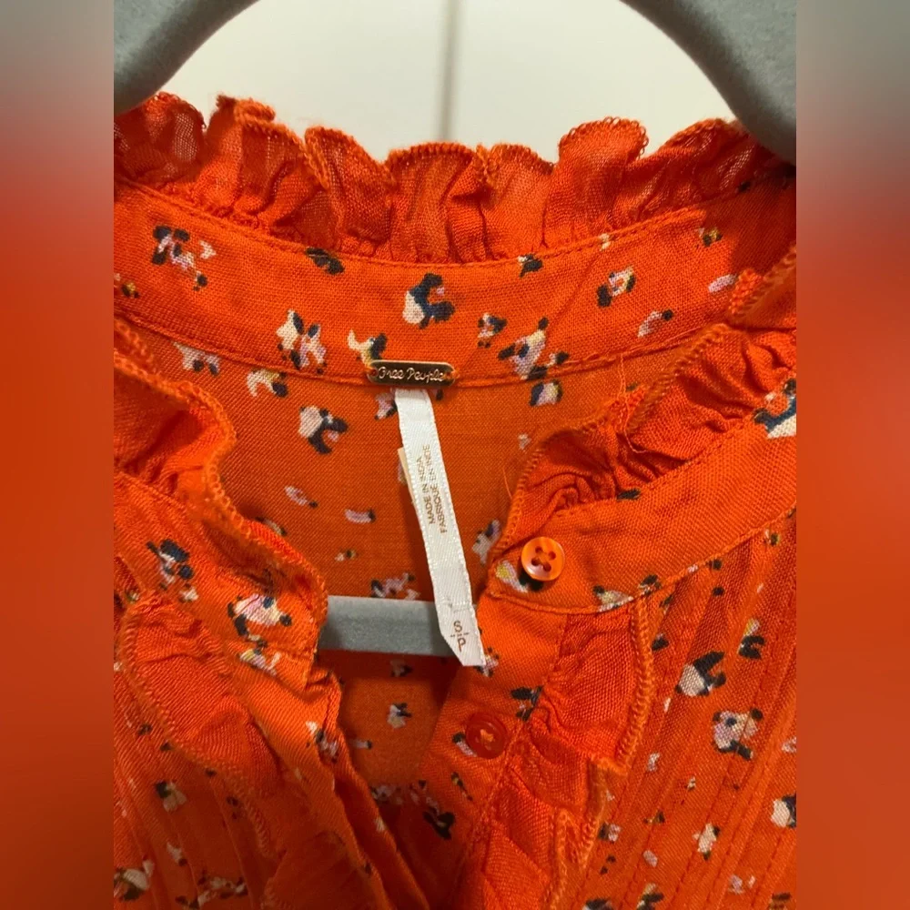 Free People. Rare Feeling Printed Maxi Dress. Orange. Size Small. - Picture 4 of 14